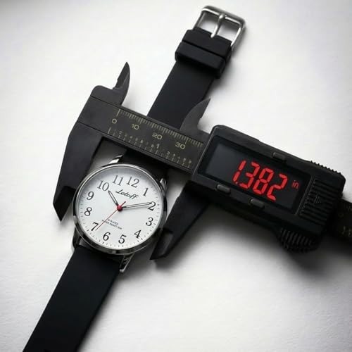 Classic Analog Watch – White Dial, Arabic Numerals, Non-Ticking, Exam Friendly,