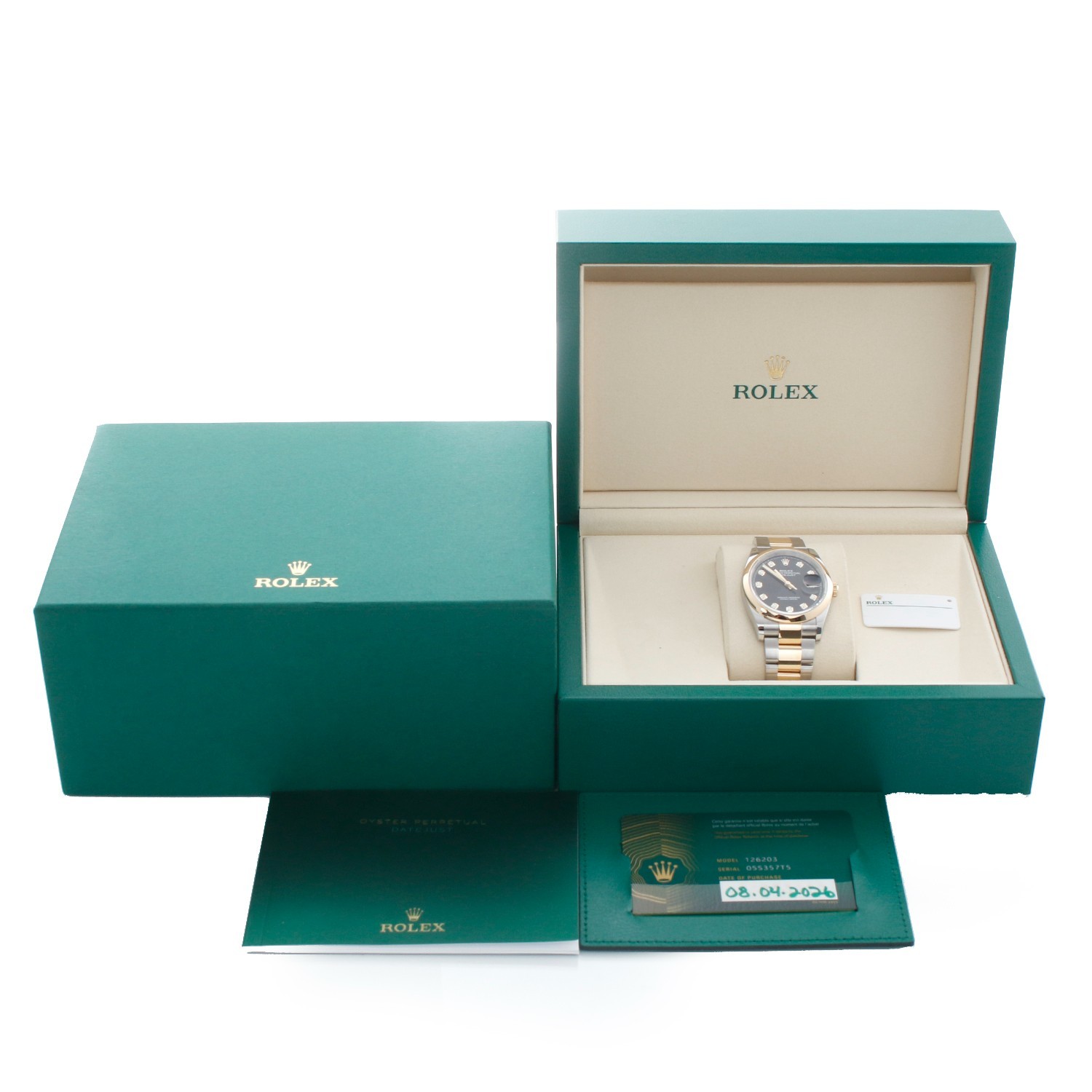 Rolex Datejust 126203 2026 Men’s 2-Tone Steel & Gold Watch Factory Diamond Dial