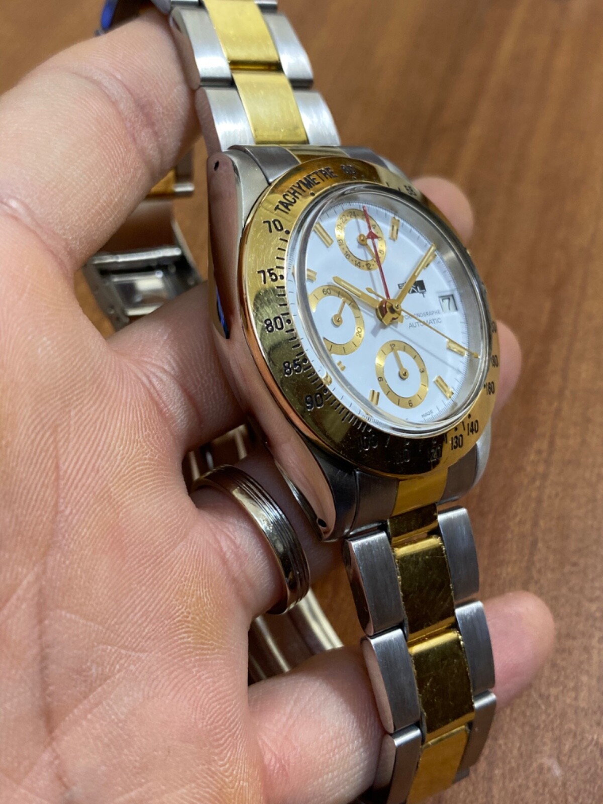 vintage EXALT watch Chronograph Lemania 5100 Automatic Date Demi PLS READ