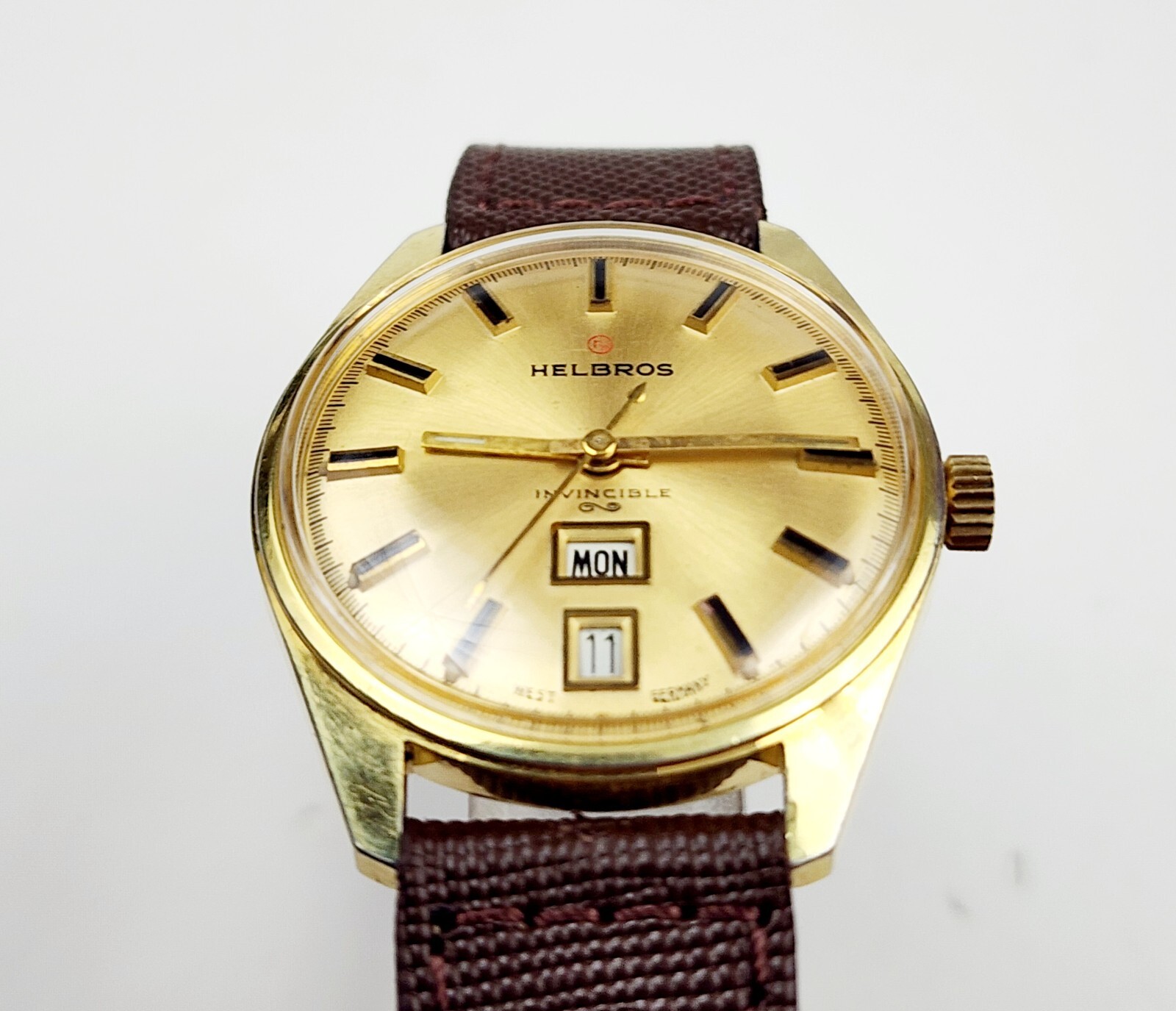 Men’s WEST GERMANY Vintage 70’s Watch HELBROS Cal.PUW 460. Manual Wind
