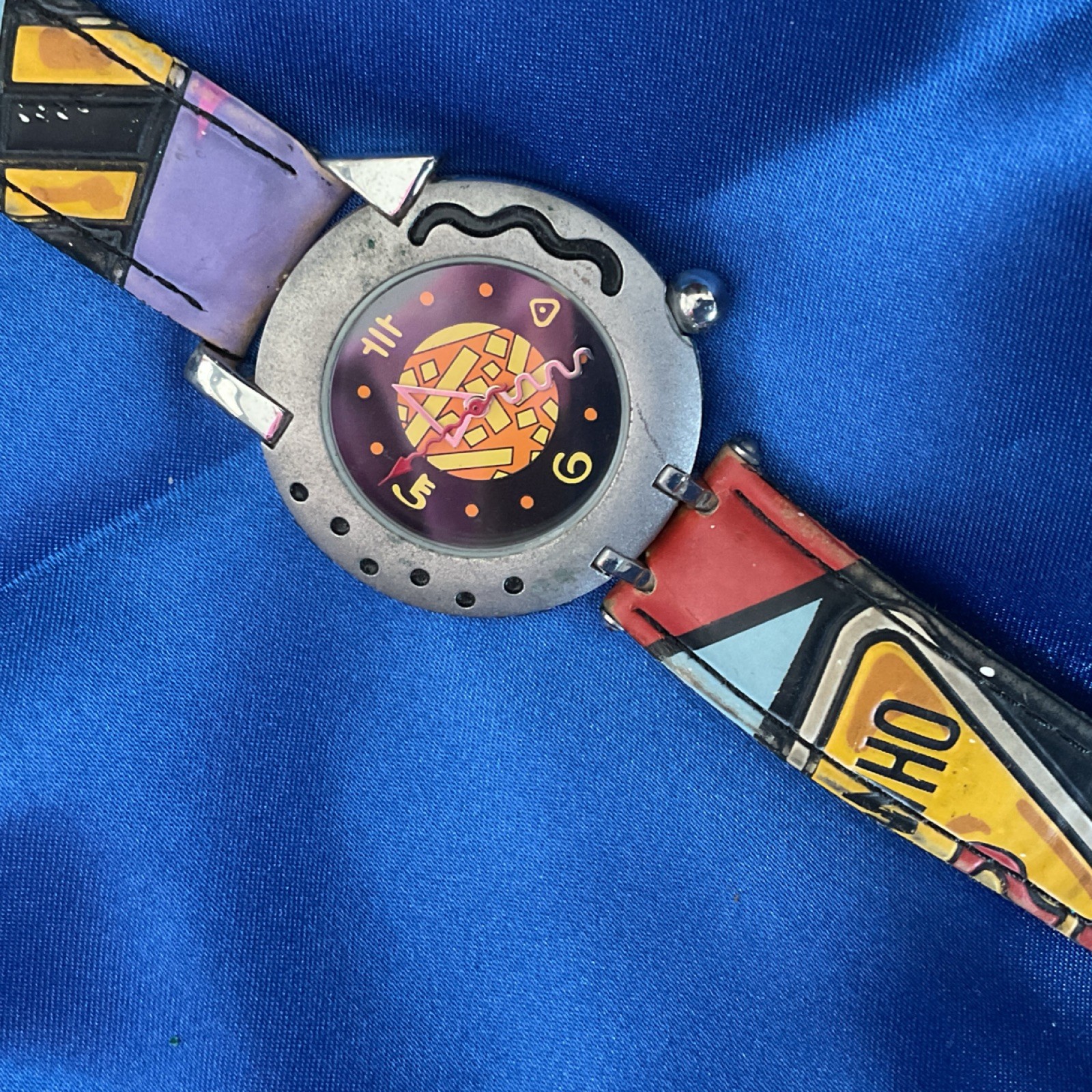 Vintage MELUX Pop Art Graphic Strap Watch – 1990’s Swiss/European