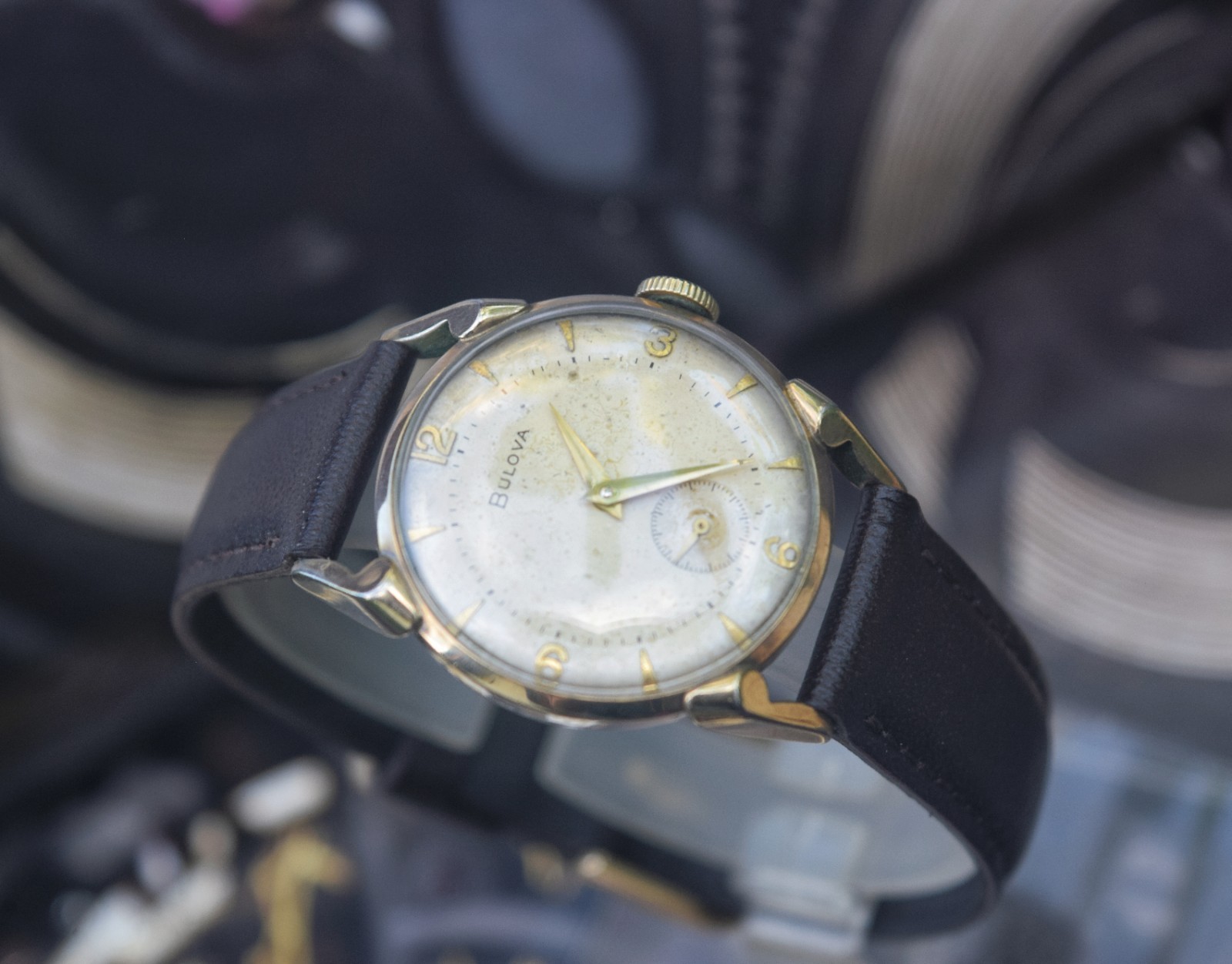 Vintage Bulova Watch 1950s Hand Winding Women Wristwatch, Small Seconds Subdial