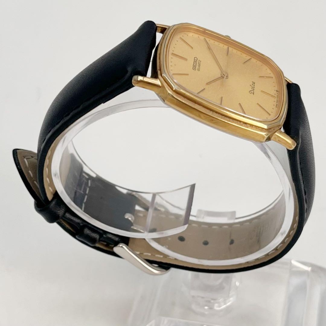 Dolce Quartz Gold Watch Wrist 17.0cm 6.7in Case 27.9mm Replaced Strap SEIKO