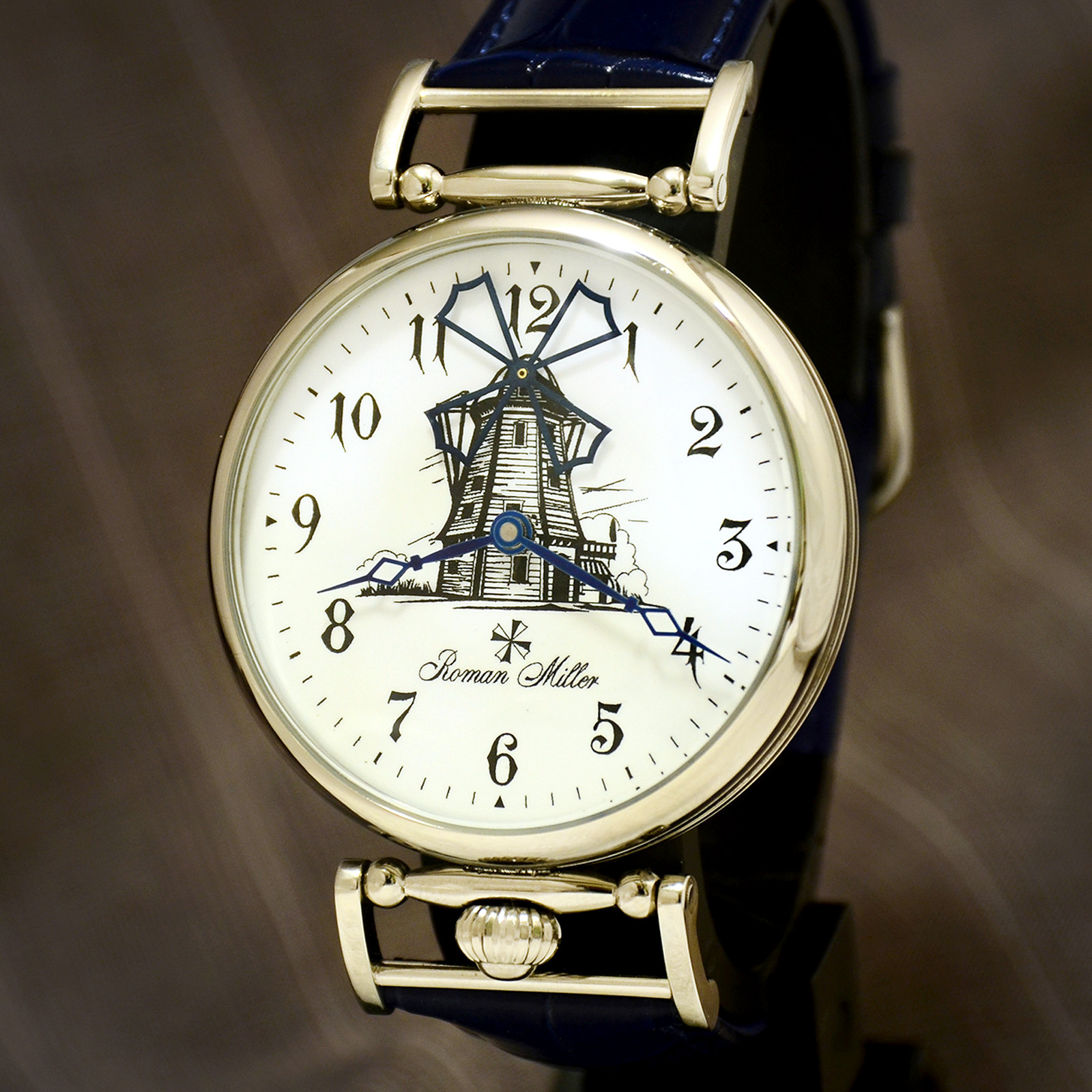 Art Deco watch Windmill Collectible watch mechanical Roman Miller husband gift