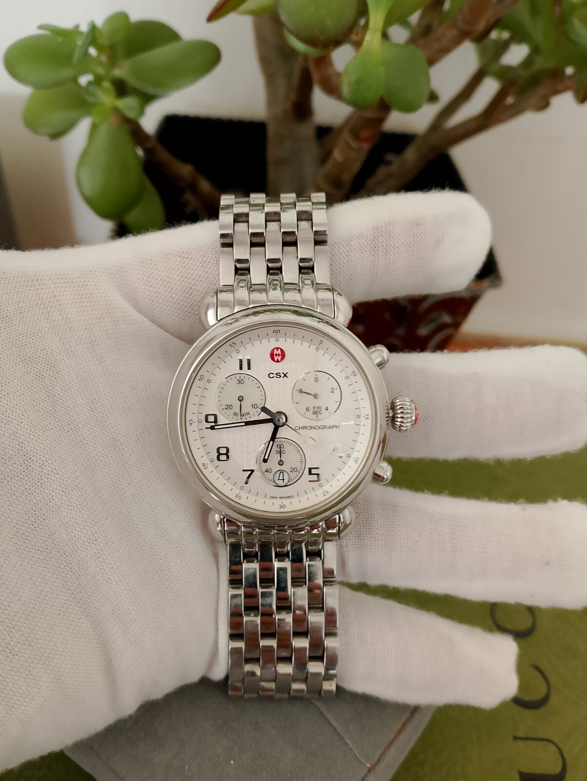 MICHELE CSX,CX39 CHRONOGRAPH Stain Still BAND WATCH for women MW03D00A0025