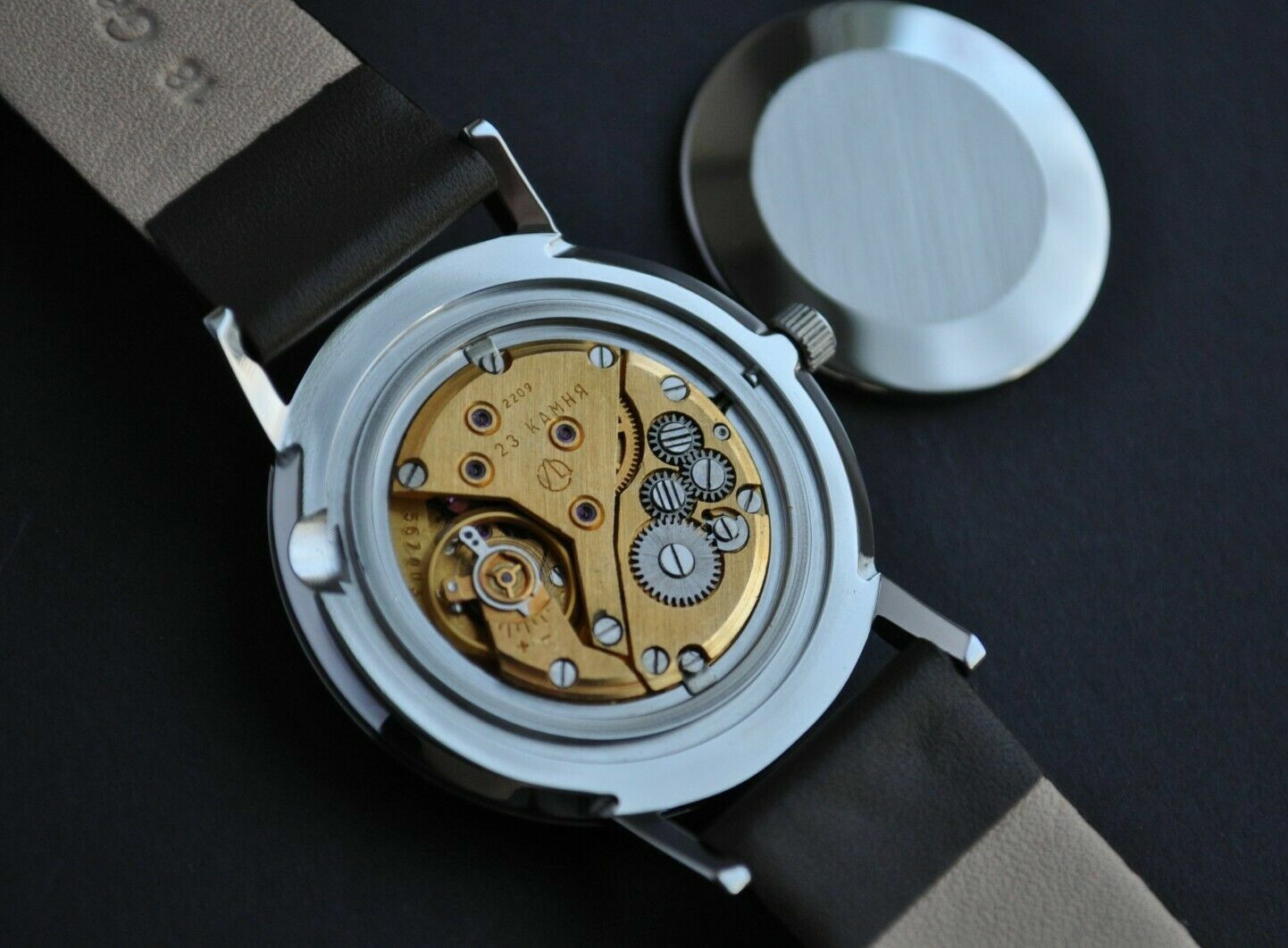 New Nos Vintage Watch Poljot De Luxe Extra SLIM 1970s Case Stainless Steel Rare*