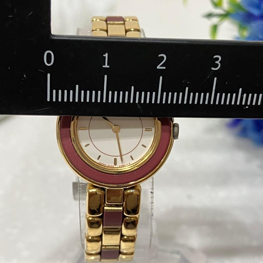 SEIKO LAS ladies wristwatch quartz gold x burgundy