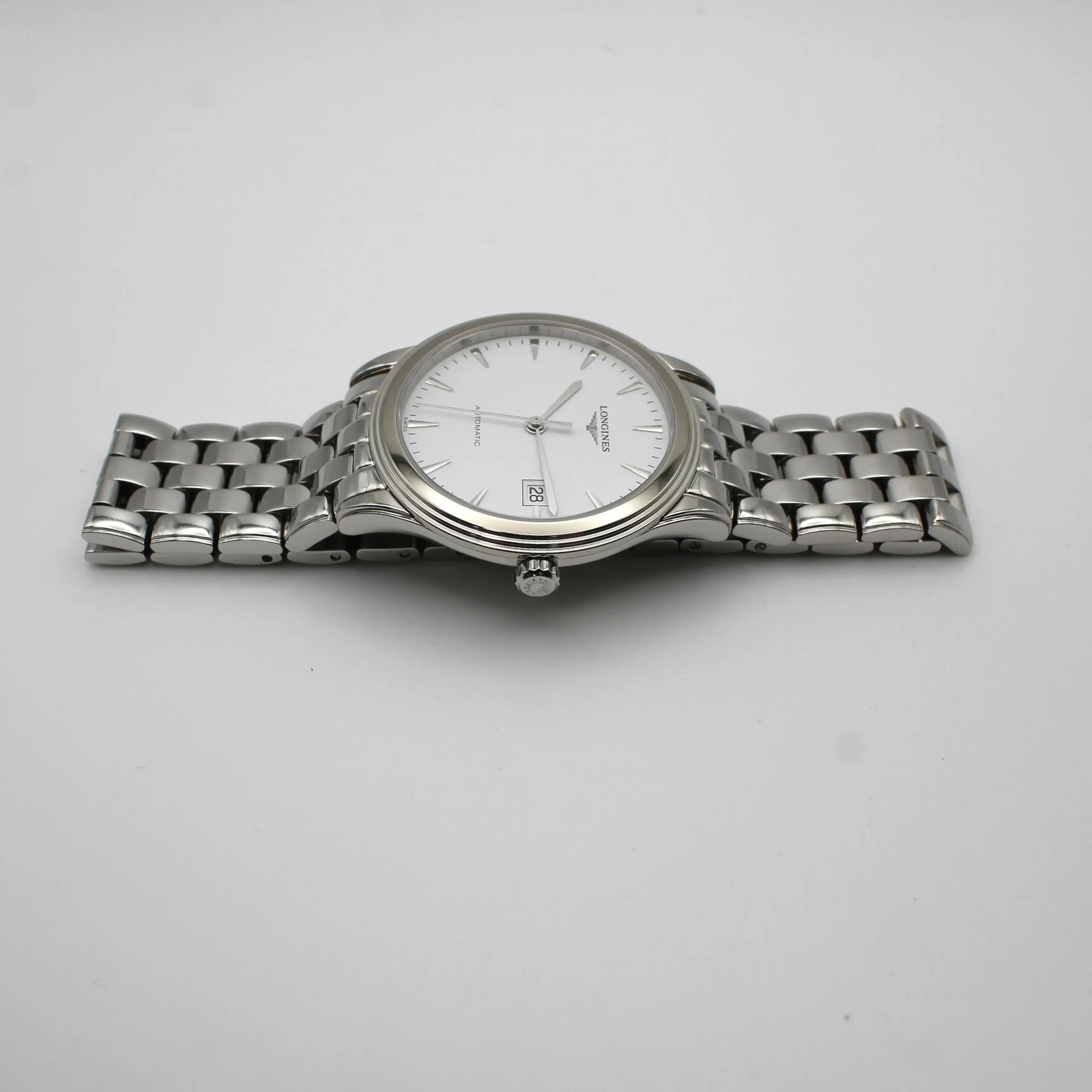 Longines Flagship 38.5mm Steel White Dial Automatic Mens Watch L4.974.4.12.6