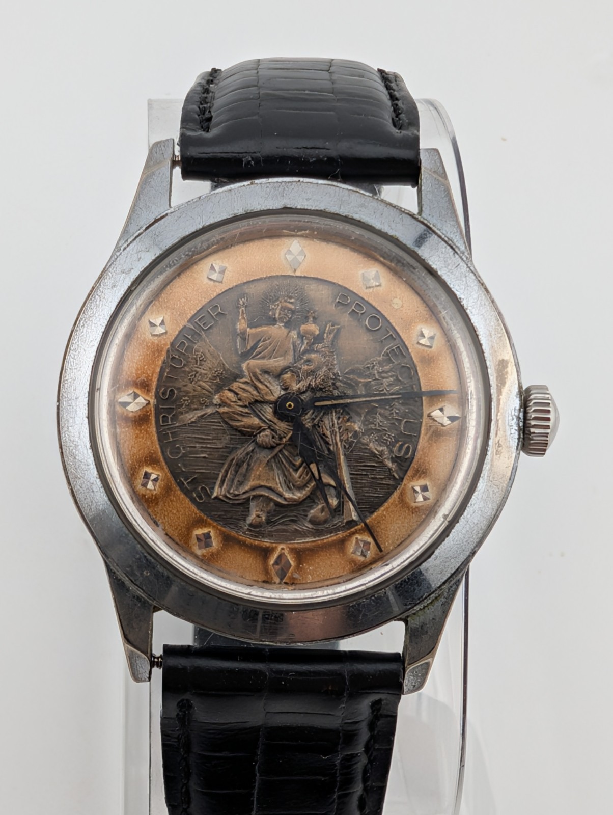 Vintage Benrus St. Christopher Protect Us Dial Men’s Watch 17 Jewels- Working