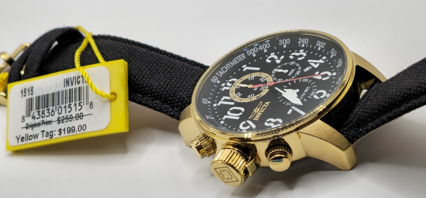 Invicta 1515 Wrist Watch for Men “Lefty” 18KGIP