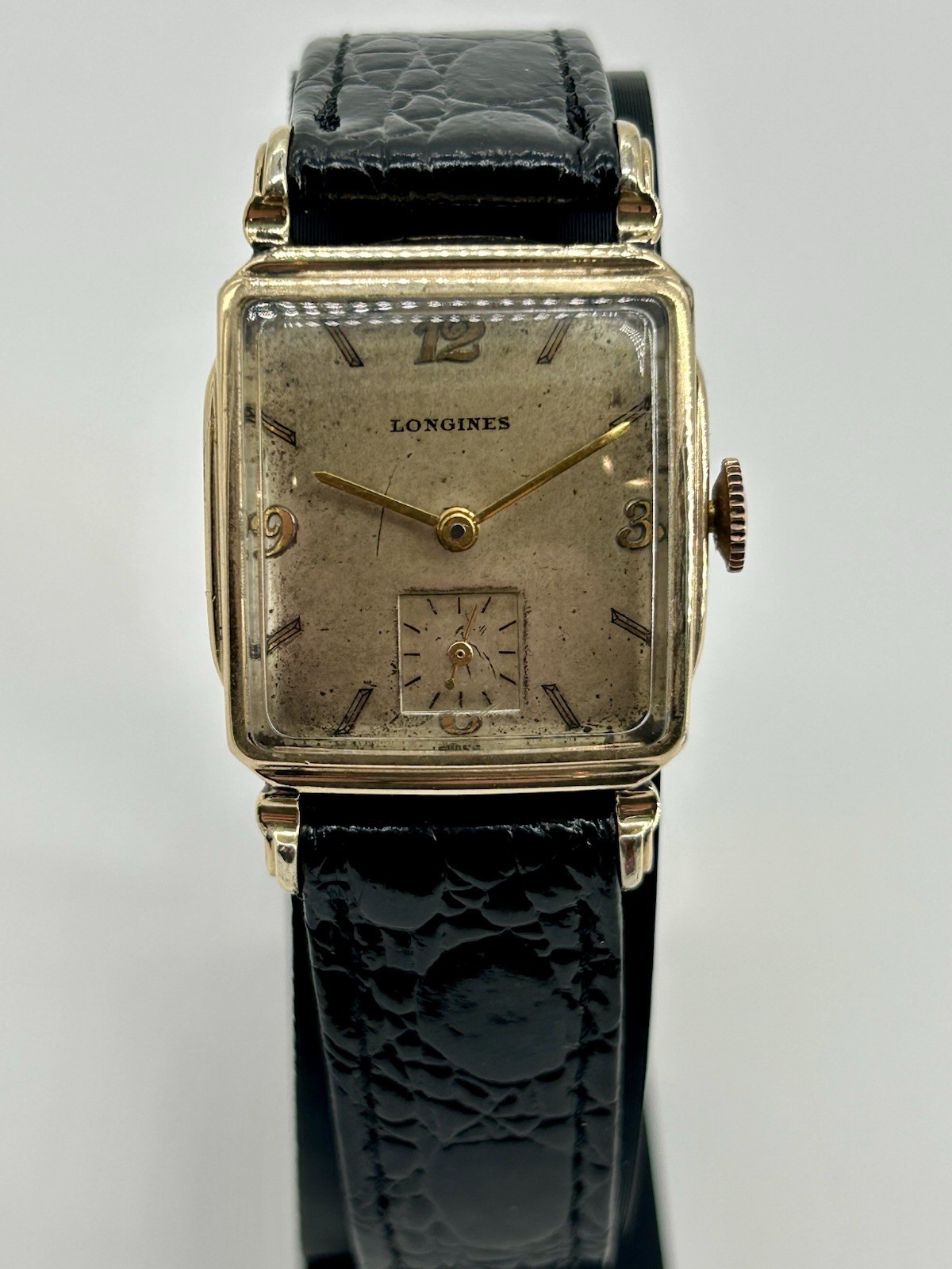 1945 Longines Tank 10L Manual Wind 17J Small Seconds Gold Filled 26mm Running