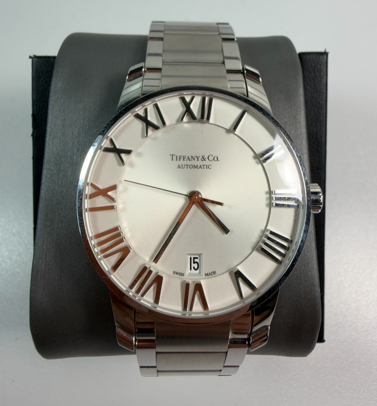 Men’s Tiffany & Co Atlas Stainless Steel 38mm Silver Dial Watch w/ Date