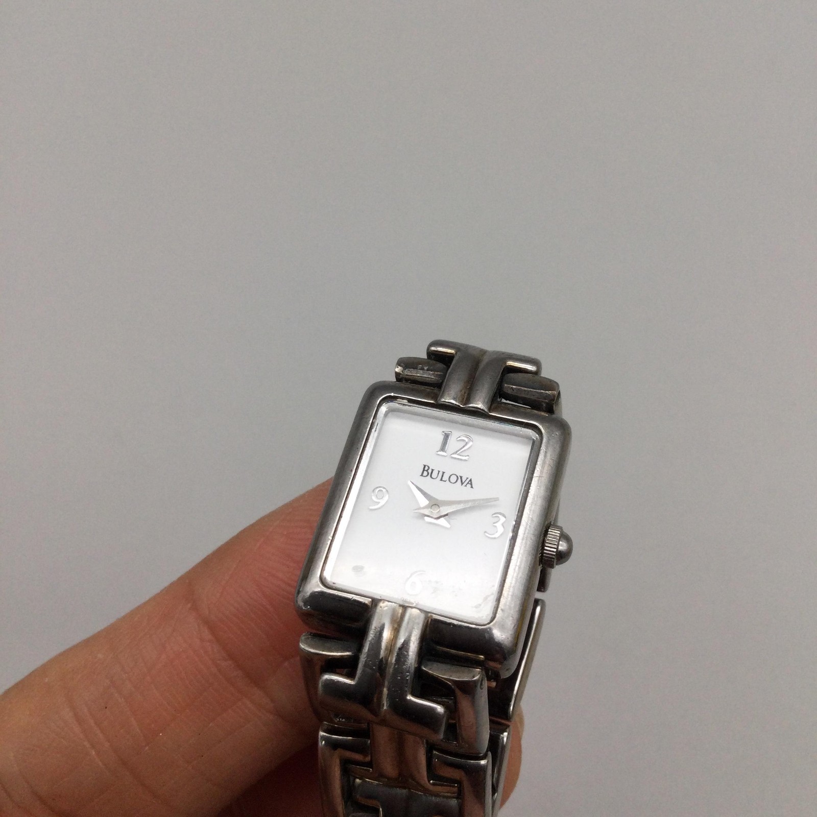 Bulova Womens Watch 16mm Silver Tone 96L11 Rectangle New Battery 6.75″