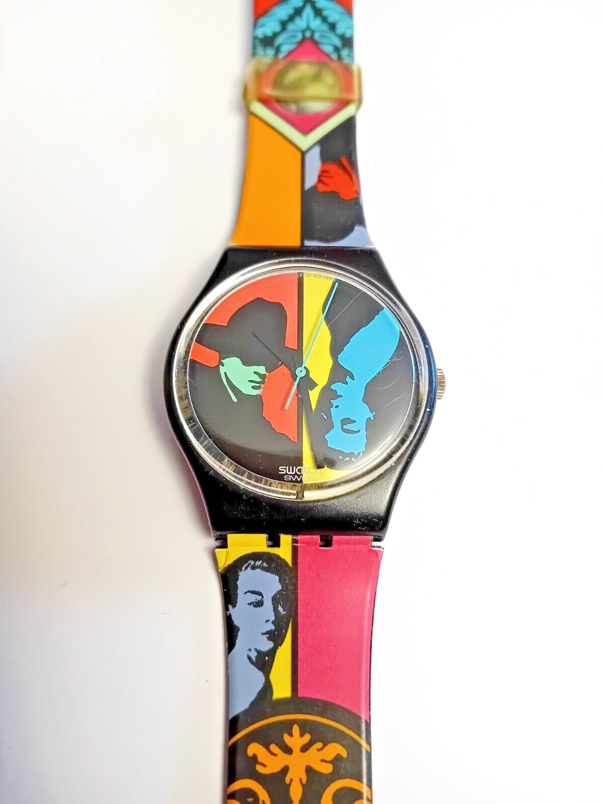 Swatch Gent New Coloured Love GB122 1988 Vintage Wristwatch Years 90 NOS