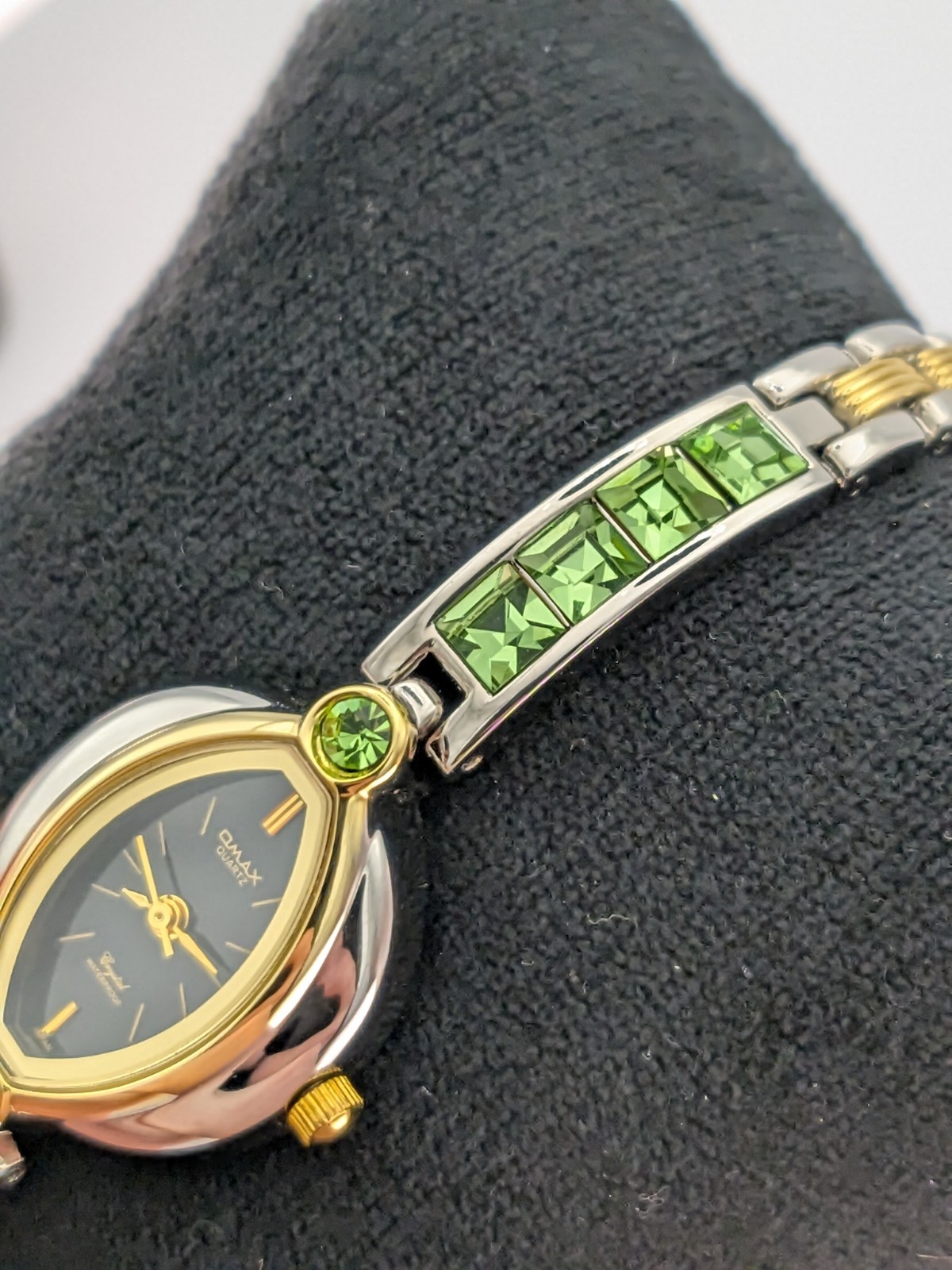 Ladies Watch Omax Japan Two Tone Crystal Dress Formal 7″