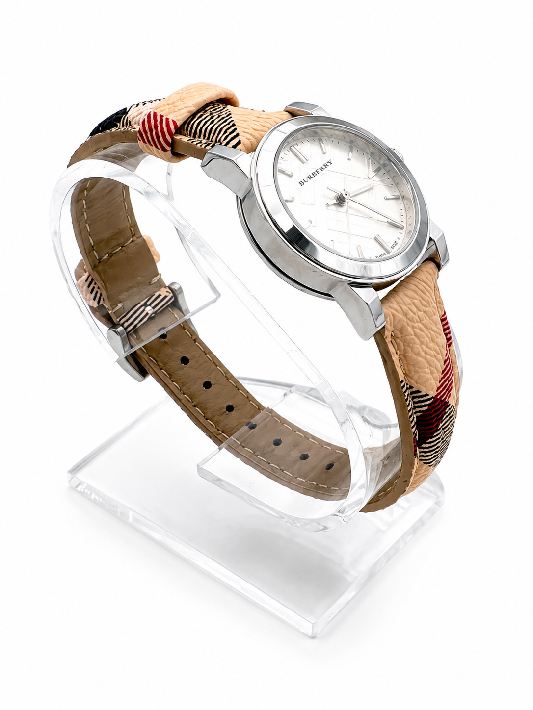 Burberry BU9222 The City Haymarket Check Silver Dial 26mm Quartz Watch –