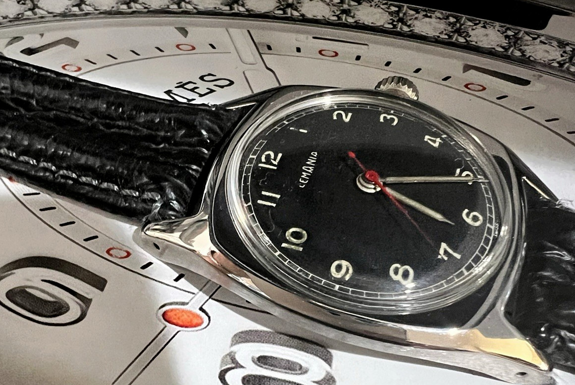 Lemania Military Majetek Vojenske SPRAVY Ref 4090 Automatic Black Dial W/RED HAN