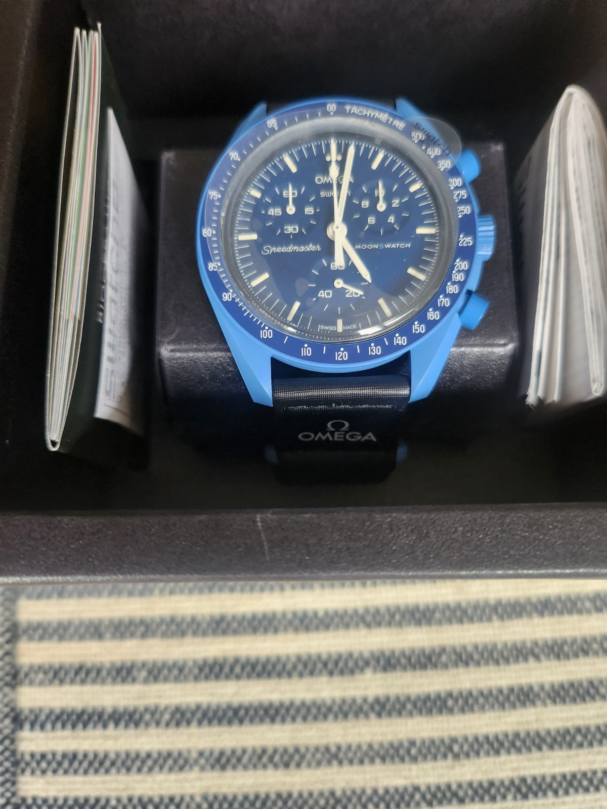 OMEGA X SWATCH SpeedMaster MoonSwatch MISSION TO NEPTUNE 42mm NEW! TAGS! PAPERS!