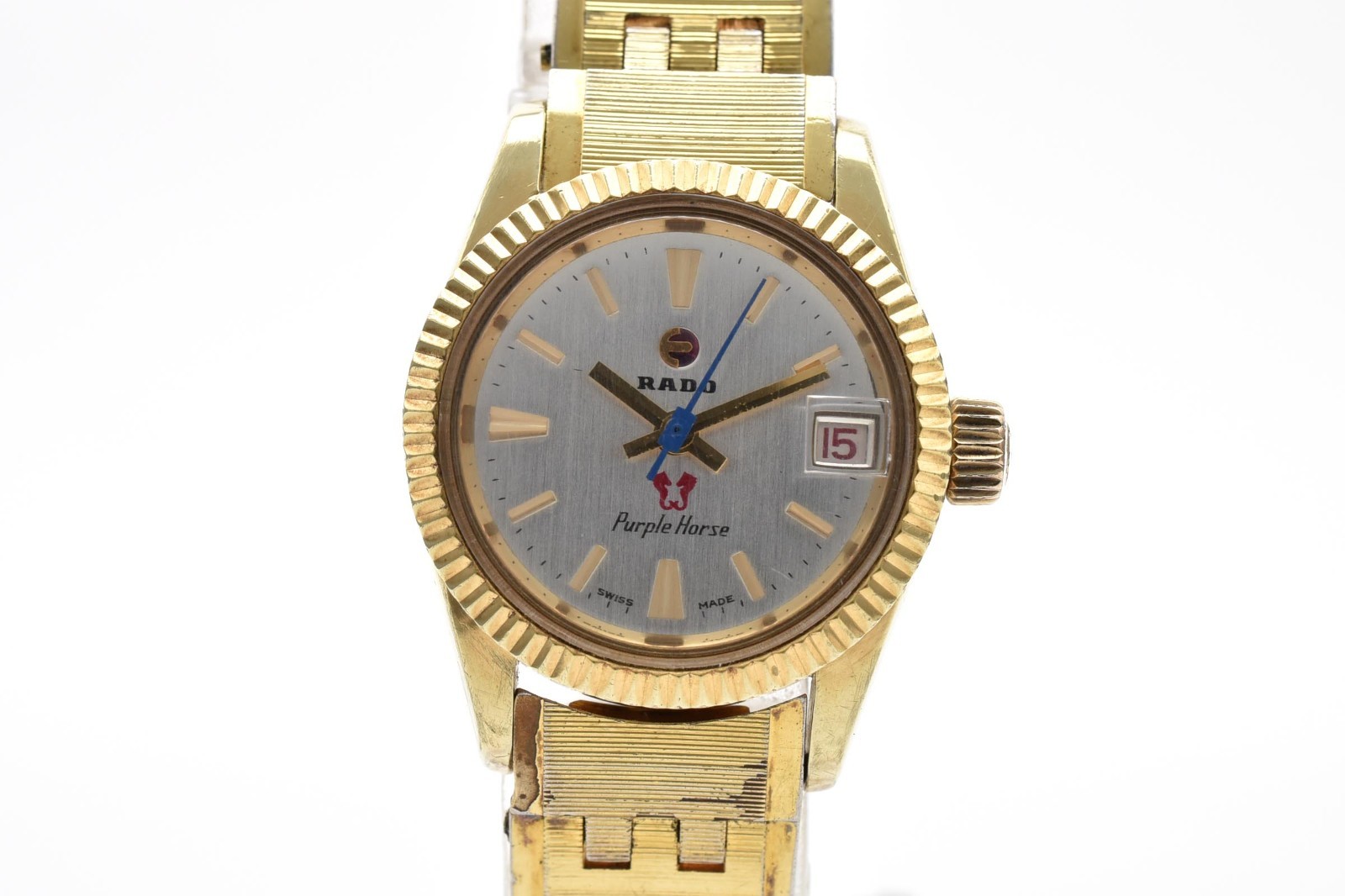 RADO Purple Horse Vintage Automatic Date Women’s Watch 22mm Gold White [Exc+5]