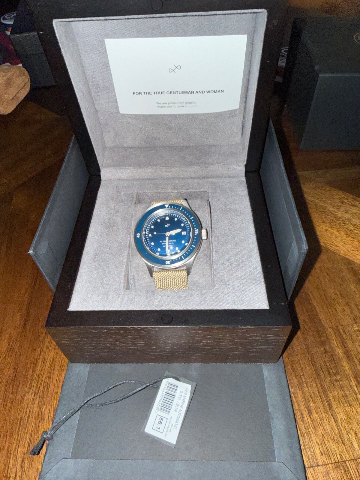 AV86 Mens 1956 Diver with Additional Blue factory Rubber Strap