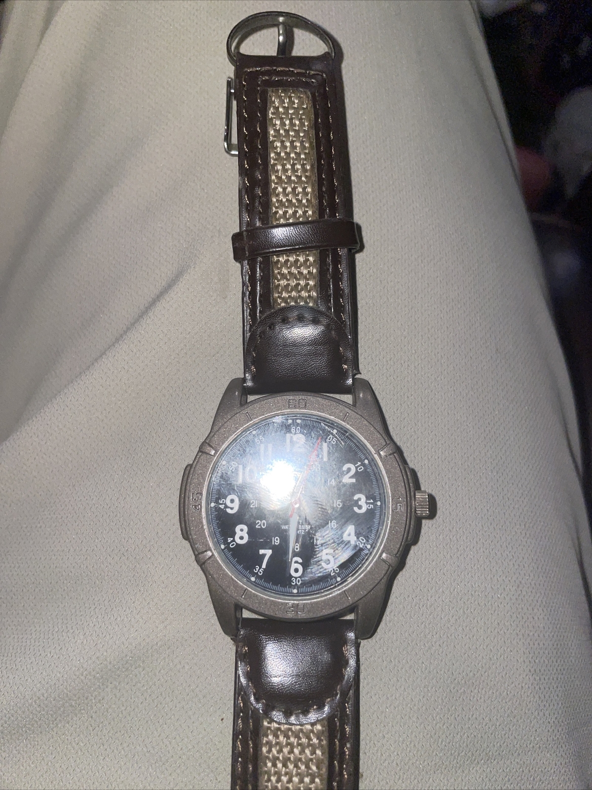 MZ Berger PRT120B Canvas & Leather Band PC21A Mvmt New Battery