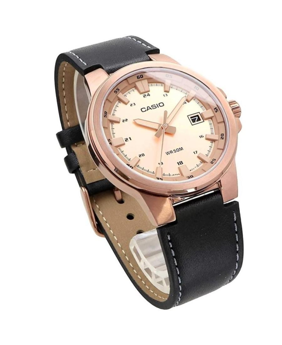 CASIO Men Analog Quartz Casual Watch Classic Dress Golden Dial Waterproof Round