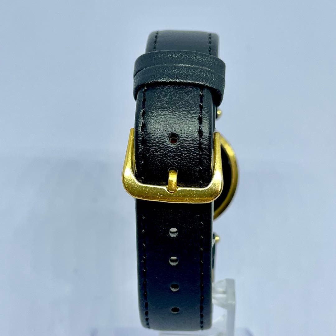 38 GUCCI Sherry Line Watch, Working, Black Dial, Gold