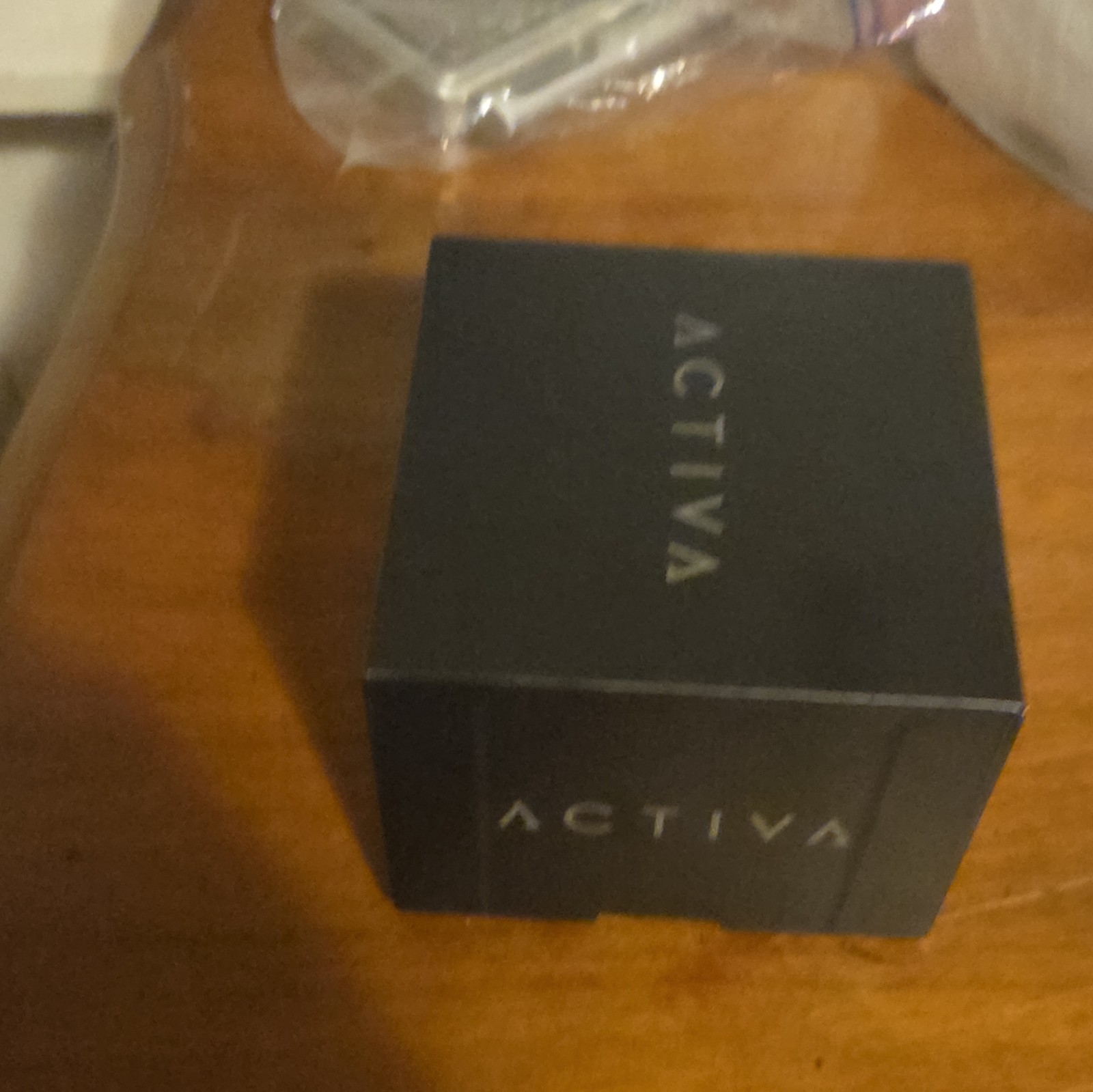 ACTIVA ACW8109 Tonneau Quartz Analog Watch Black/Gold Dial Gray Rubber Box