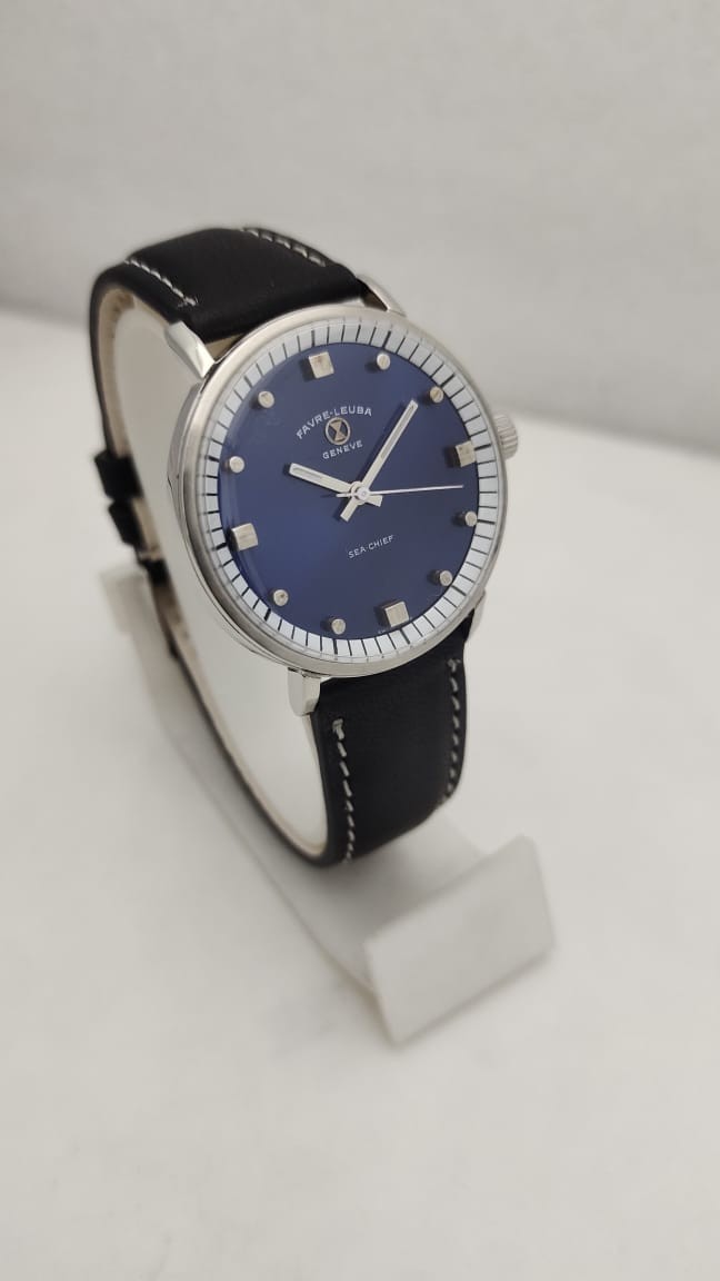 Favre Leuba Geneva Sea-chief Date-winding Men’ Watch Swiss Made Blue Dial 92001