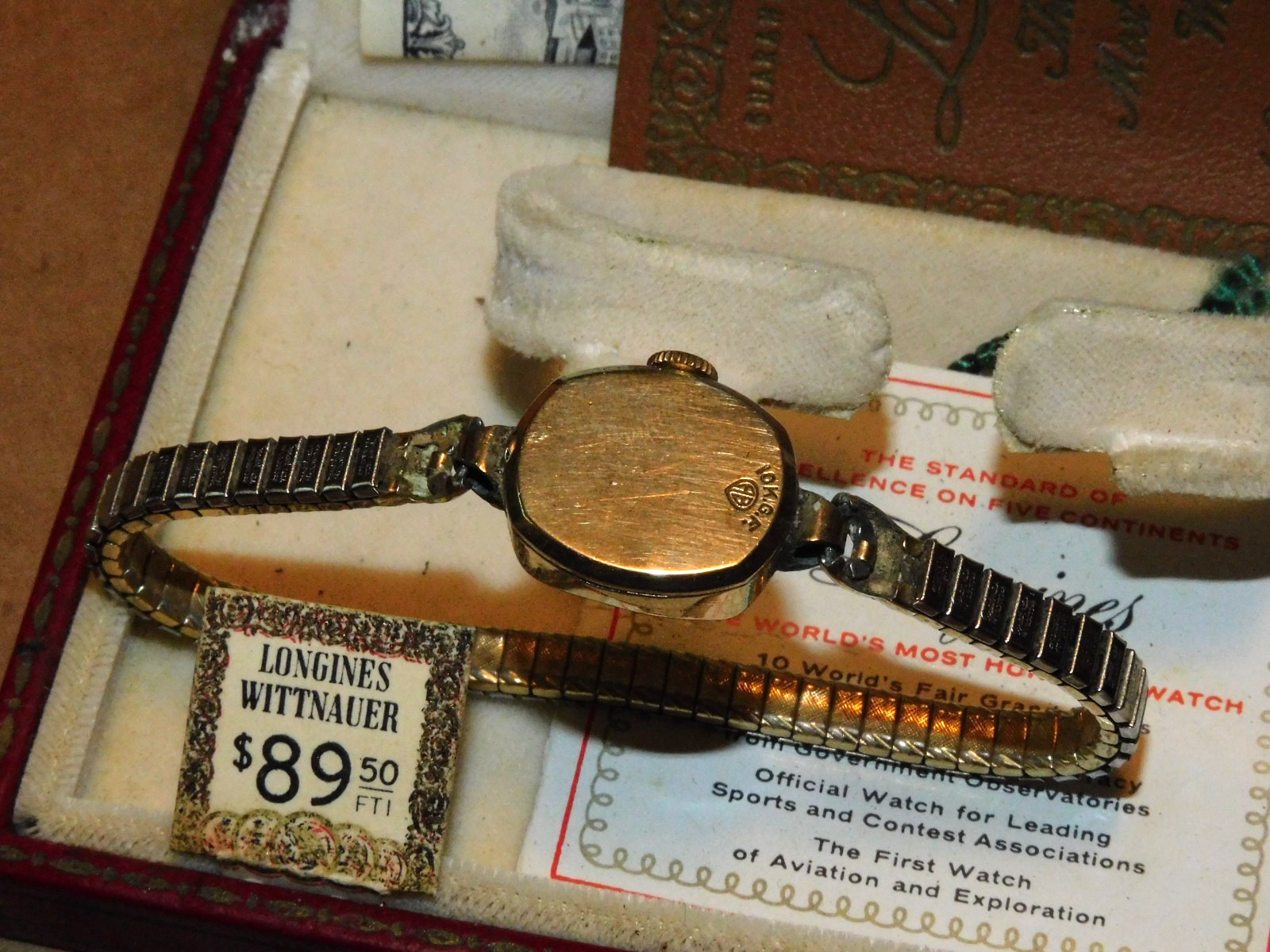 Vintage Longines Wittnauer Ladies Watch 10K Gold Filled 17j w/ Box Papers AS IS