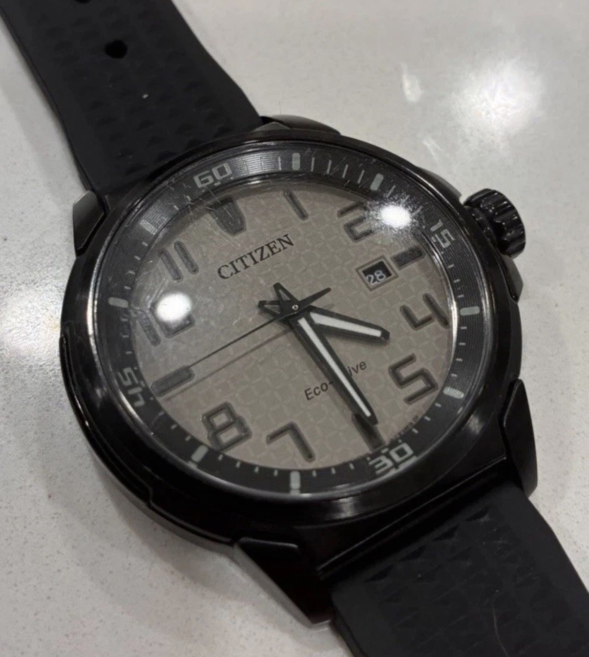 Citizen Eco-Drive AW1461-58H Men’s 43m Solar Watch Black Gray Dial +Extra Straps