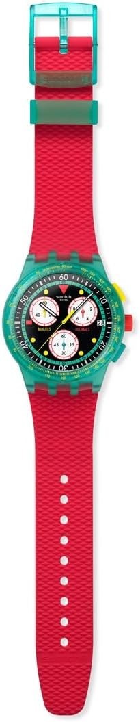 SWATCH NEON EMERALD CHRONO Swatch Neon Emerald Chrono SUSG409 Unisex Adult Red