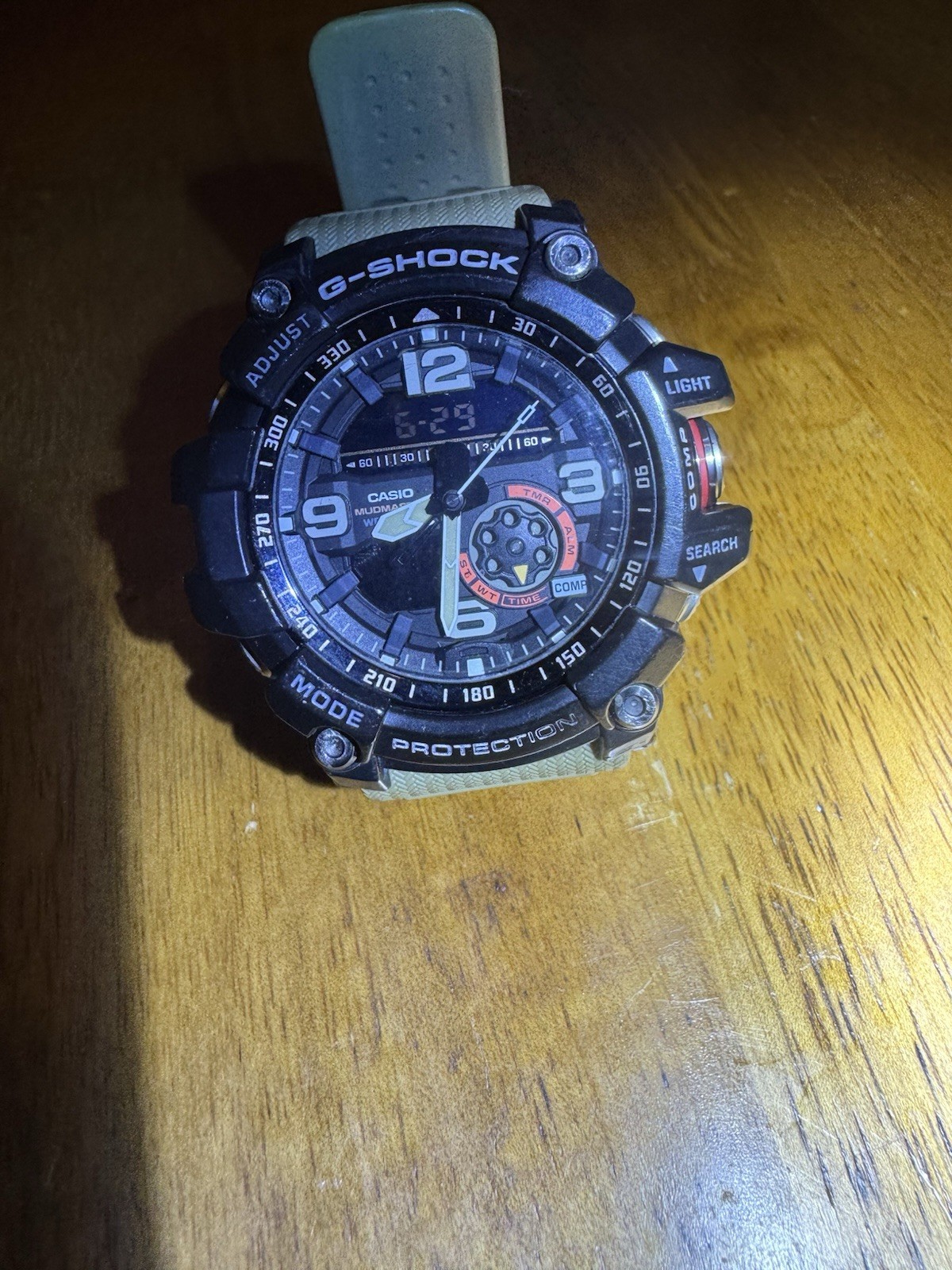 Casio G-SHOCK Mudmaster Analog-Digital Quartz 200m 55mm Beige Resin Strap