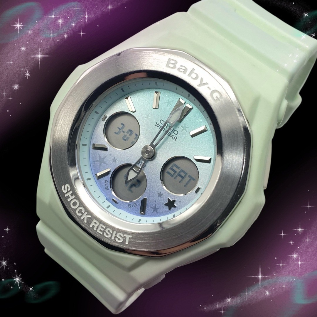 Excellent Condition Working Casio Baby G Ladies Watch Analog Digital Waterproof
