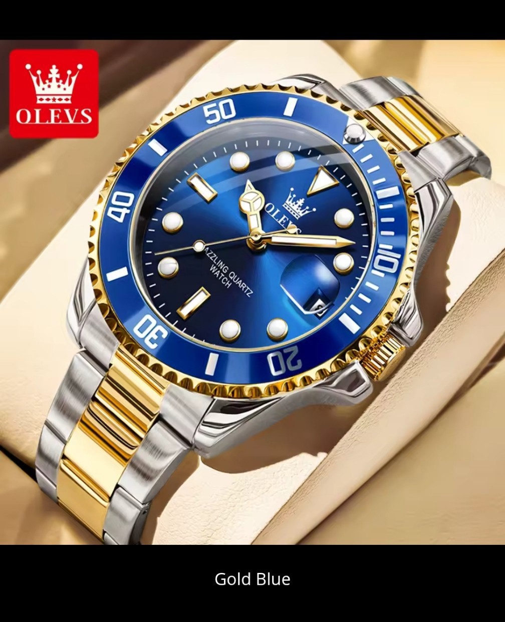 OLEVS Men’s Watch Automatic Mechanical, Stainless Steel Luminous Waterproof Date