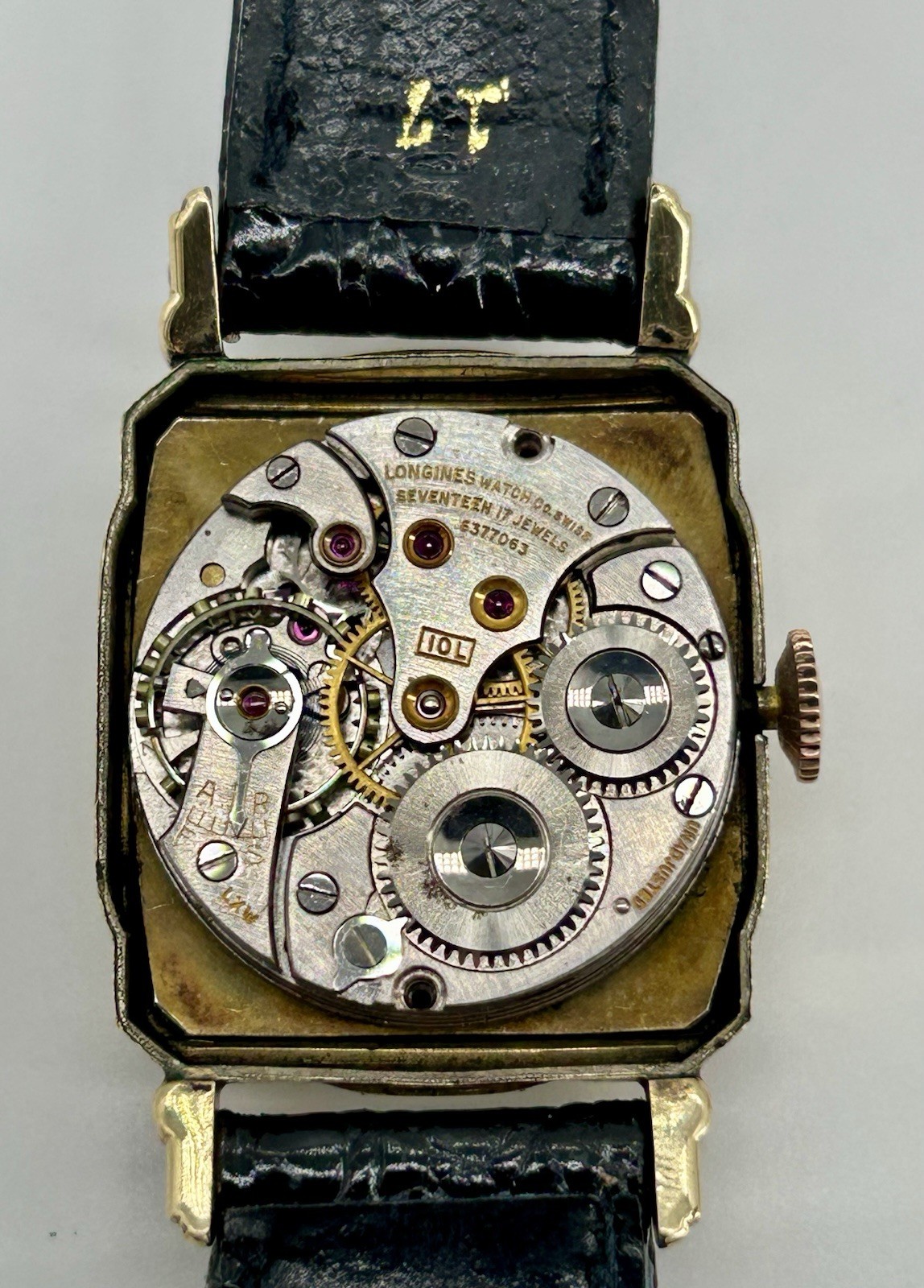 1945 Longines Tank 10L Manual Wind 17J Small Seconds Gold Filled 26mm Running