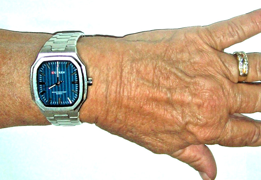 NEW Octagonal Formal Dress Watch Push Button Deploy fits 6.5-6.75″ Runs Great