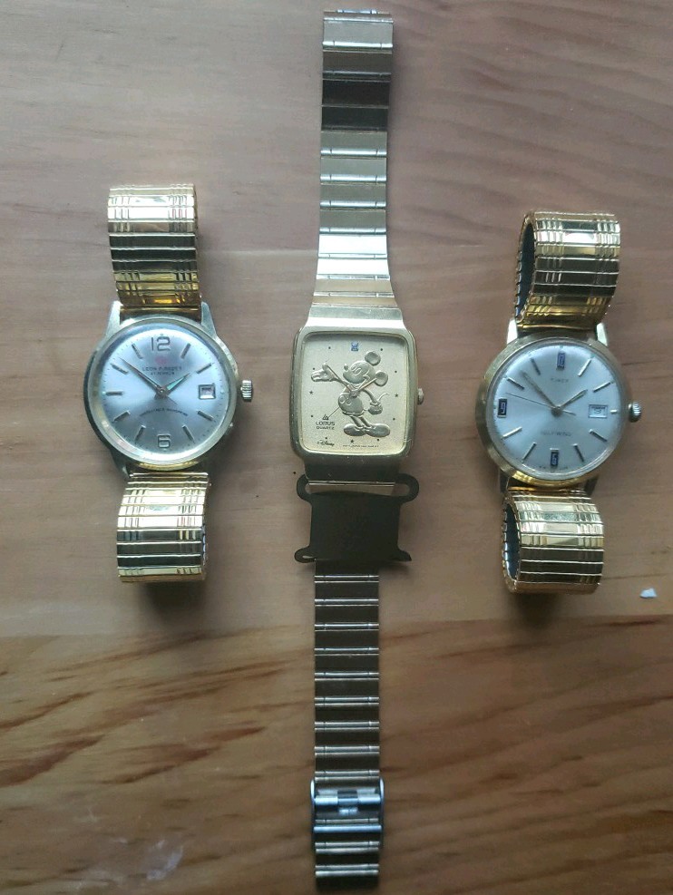 Vintage Watch Lot Of Three, Two Mechanical, One Battery. NONE WORK