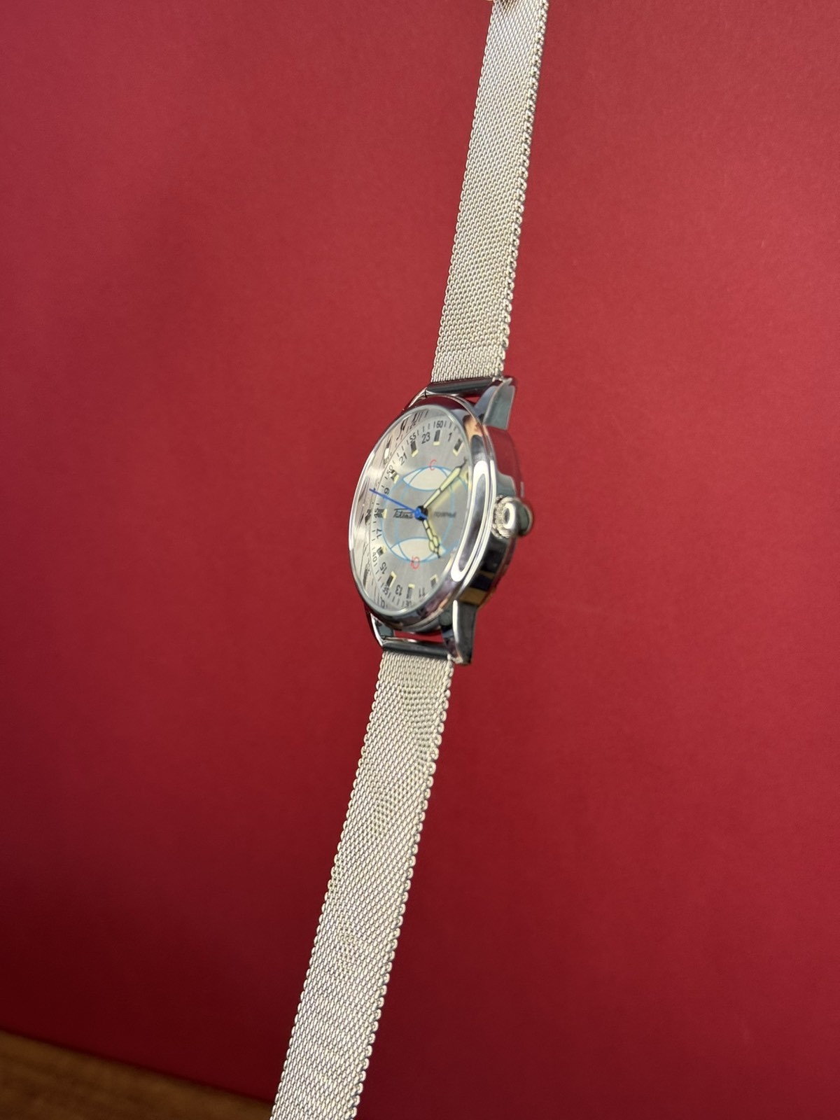 Watch Rakets 24h Mechanical Wrist Polar Men’s Russian Soviet USSR Strap Silver