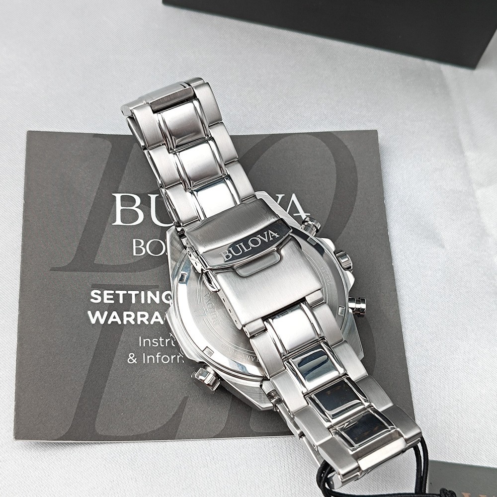 Bulova Marine Star Chronograph 96B256 Blue Dial Stainless Steel Men’s Watch