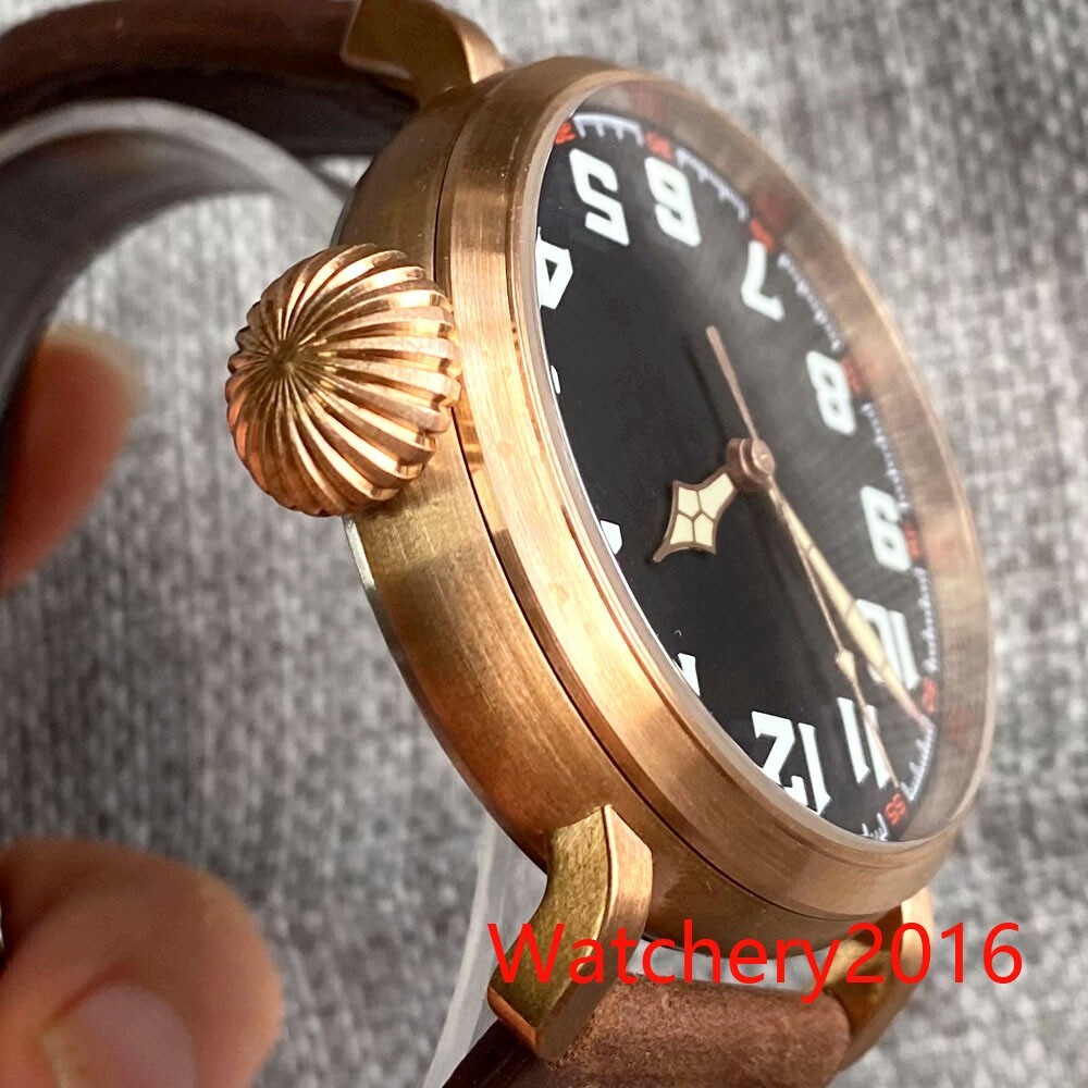 46.5mm Tandorio Big CUSN8 Japan NH35A Automatic Watch For Men Green luminous