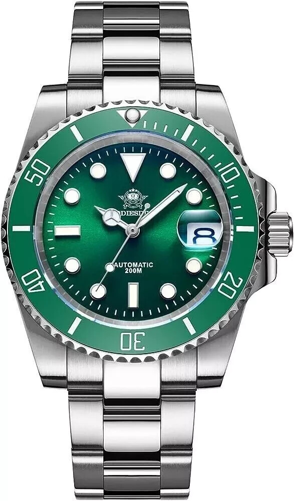41MM ADDIESDIVE Quartz Men Watch Diver 200M Waterproof Stainless Steel Luminous