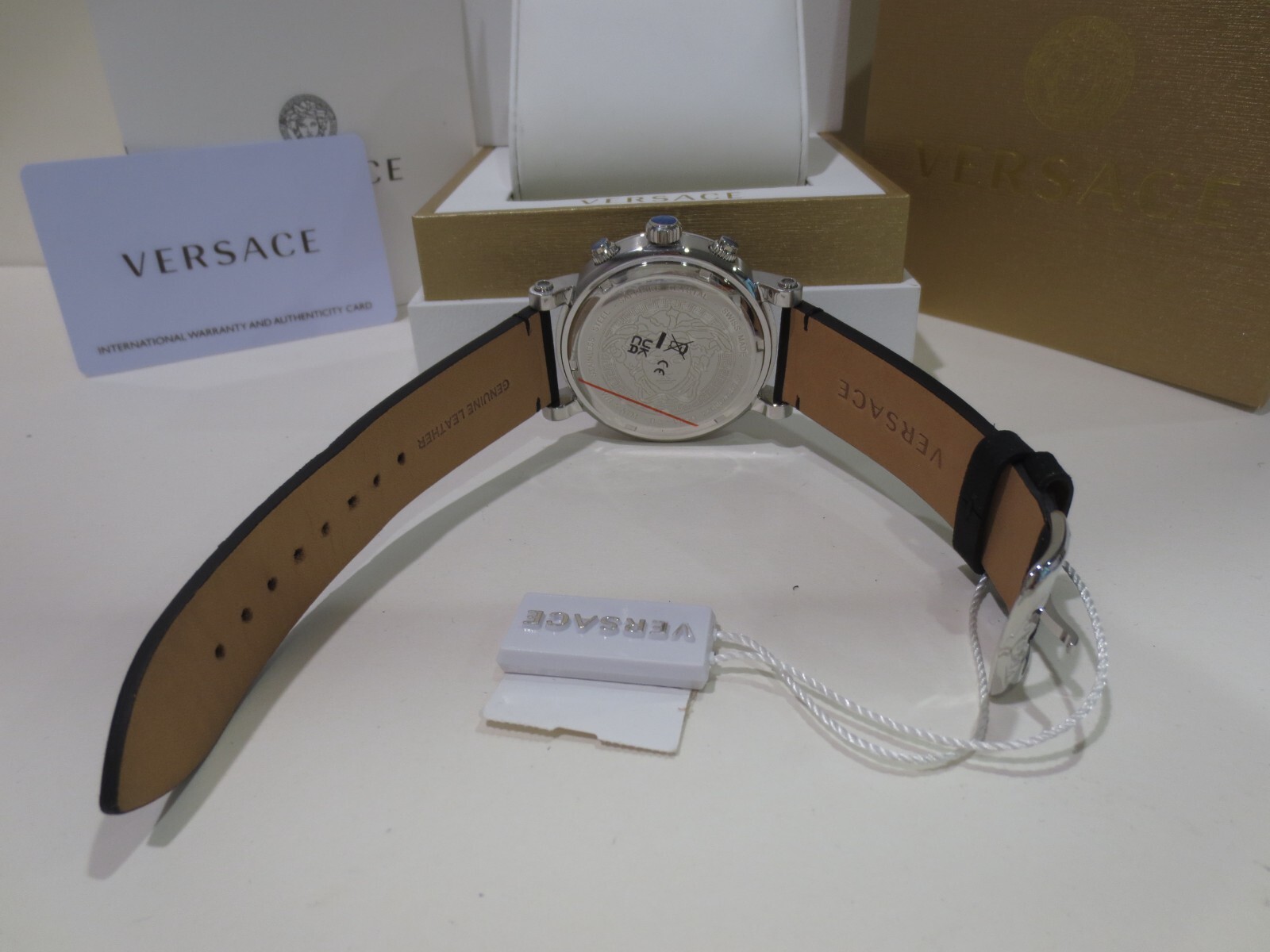 Versace Men’s VESQ00222 V-Chrono Chronograph Date Swiss Made Leather Watch