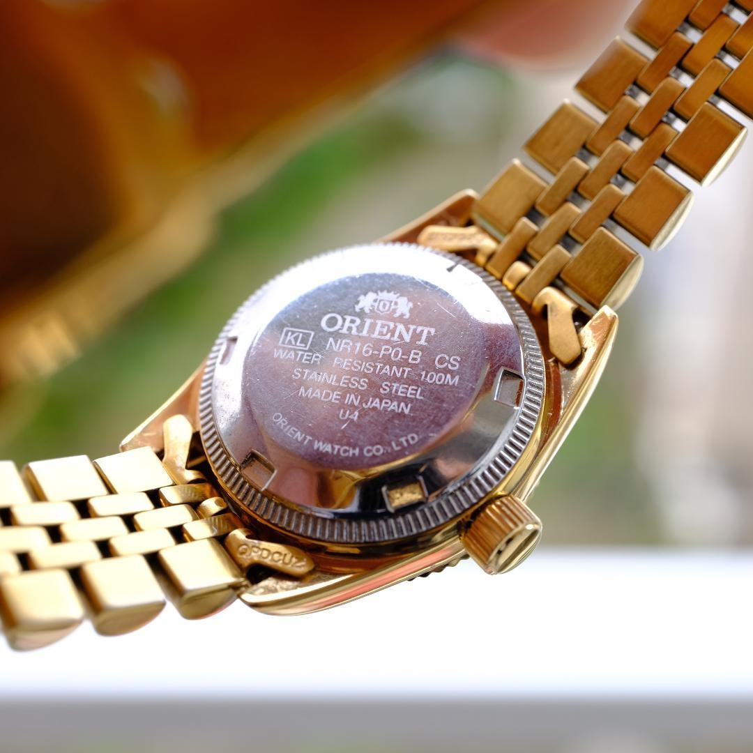 ORIENT President Day Date Automatic Gold Dial Diamond Indices with Box