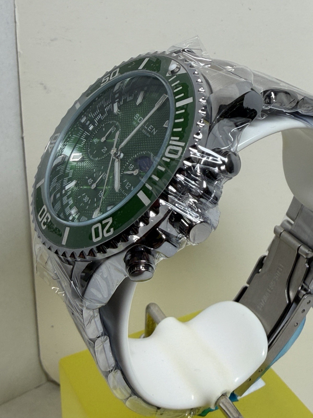 Men’s Sollen Green Chronograph Watch! Analog Quartz, Formal, Classic & SLEEK!!