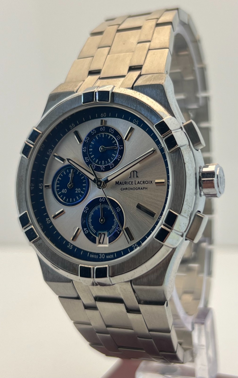 Refurbished Maurice Lacroix AIKON Chrono Quartz White Dial Sub-Sec/Date Watch