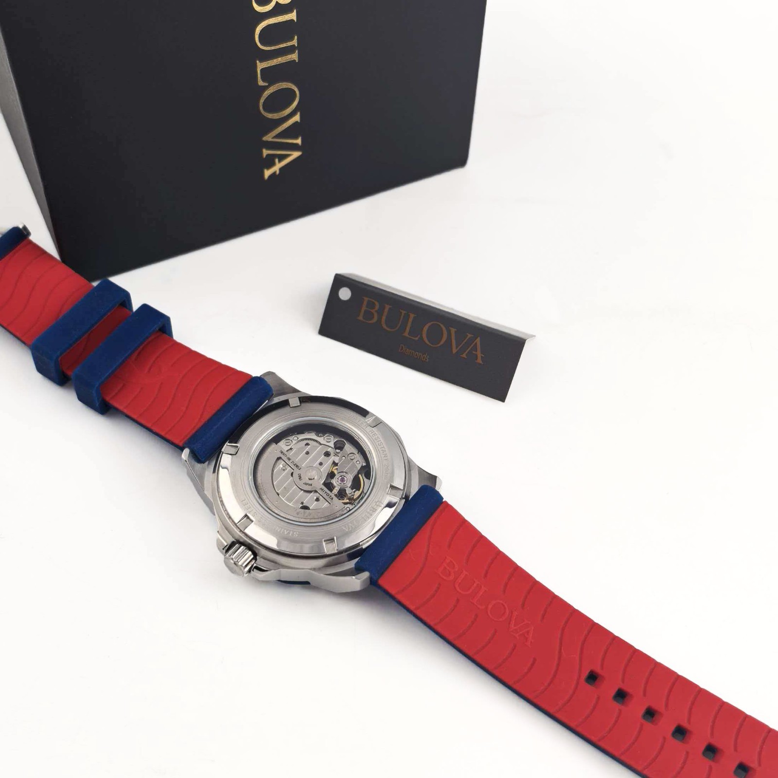 Bulova 98A225 Marine Star Men’s Silver-Tone Dial Silicone Band Men’s Watch 45mm