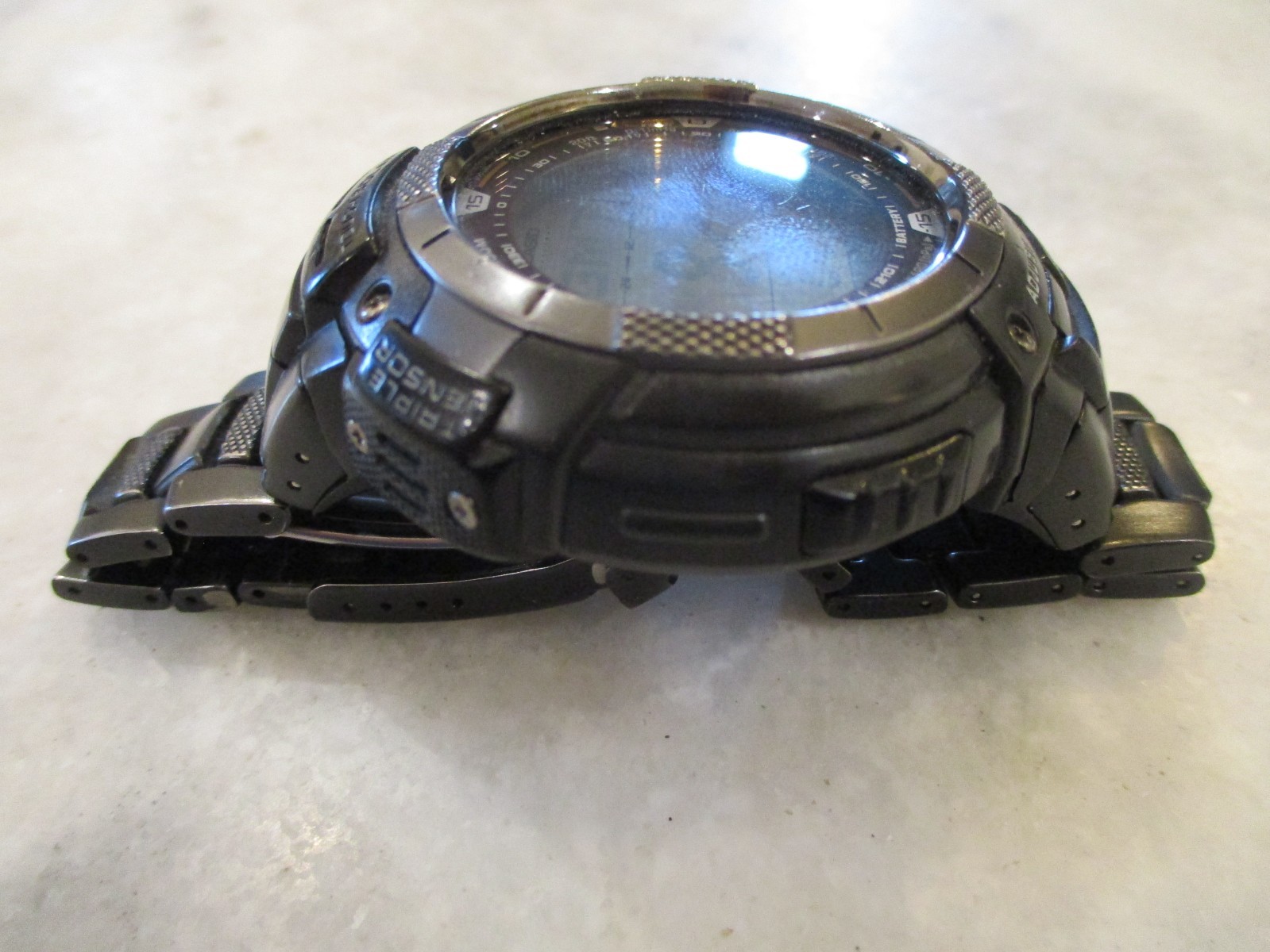 CASIO PRO TREK TOUGH SOLAR DIGITAL WATCH PRG-80YT BLACK 10 BAR – TITANIUM-WORKS!