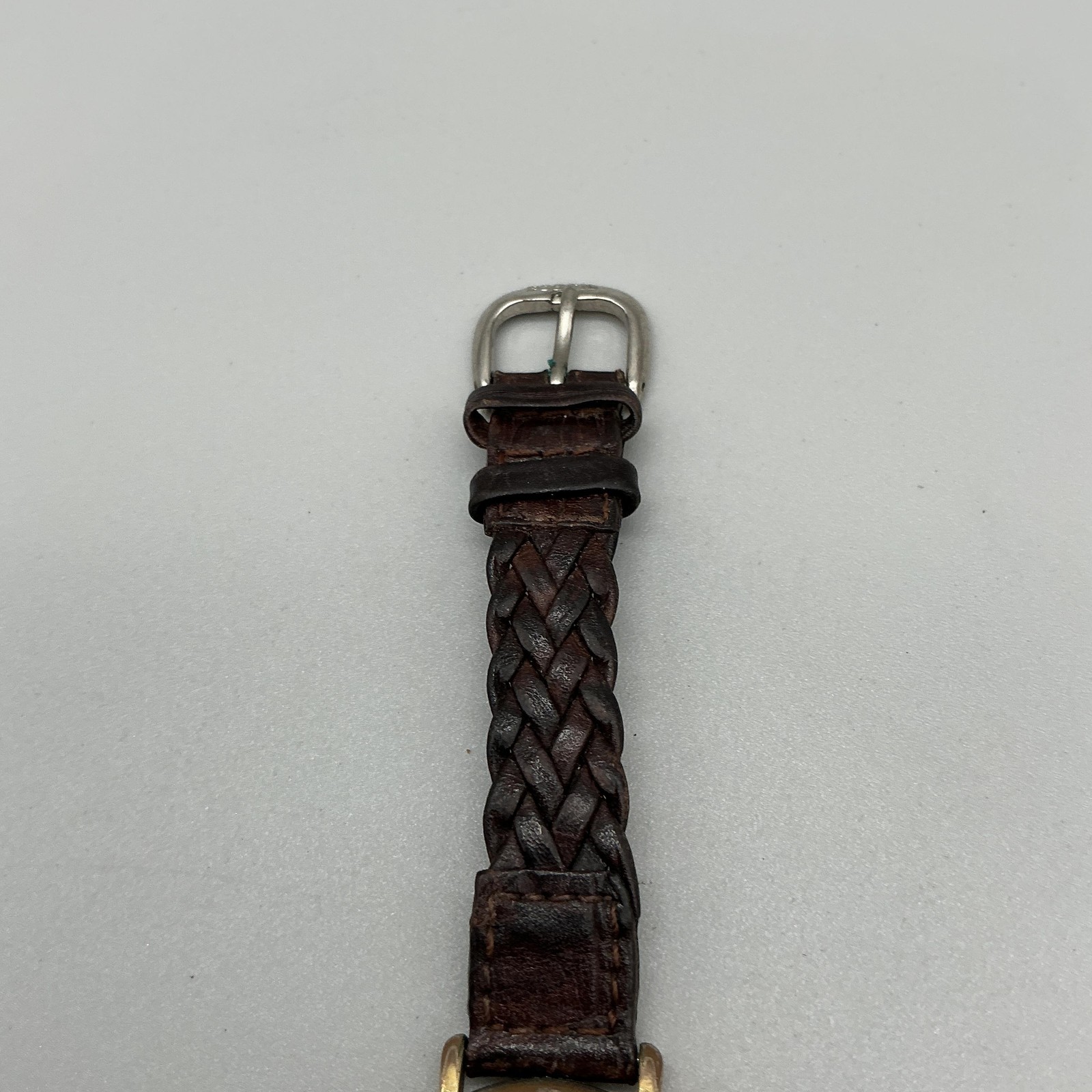 Vintage Fossil Womens Watch 28mm Mosaic Stone Bezel Leather PC-7024 New Battery