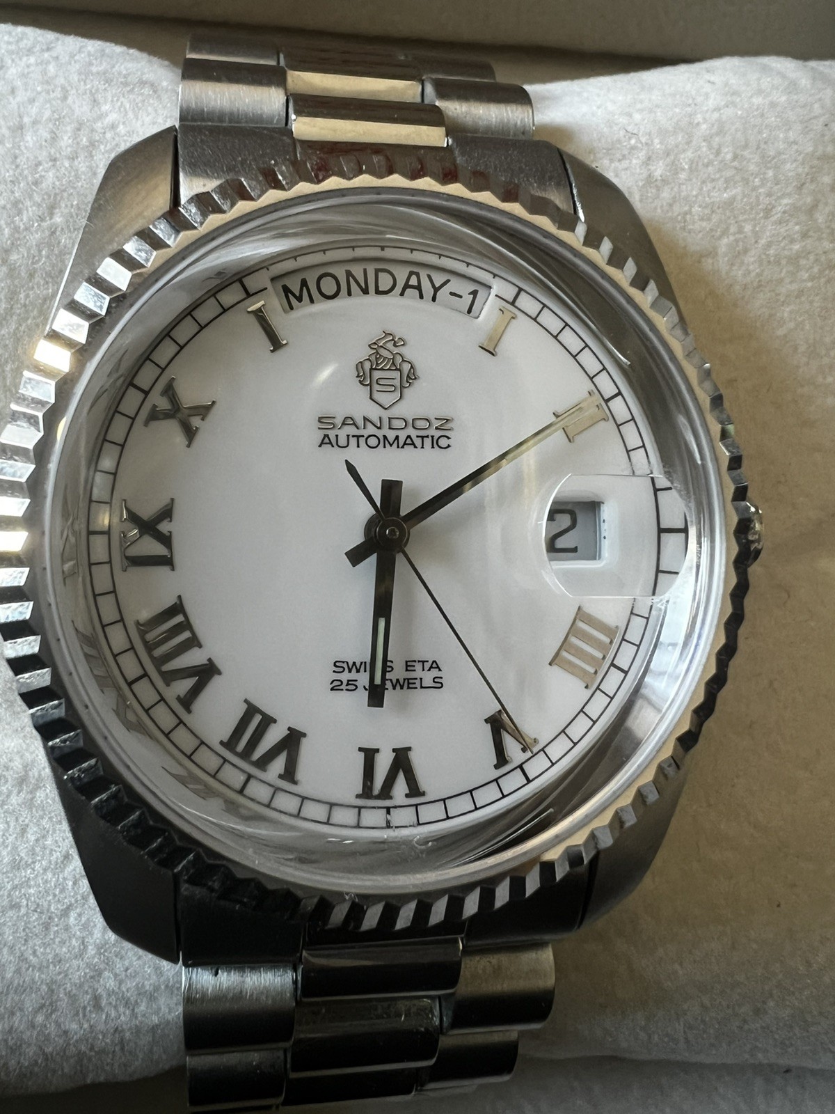 SANDOZ day/date President automatic ETA 2834-2 25Jewels swiss made 1990s
